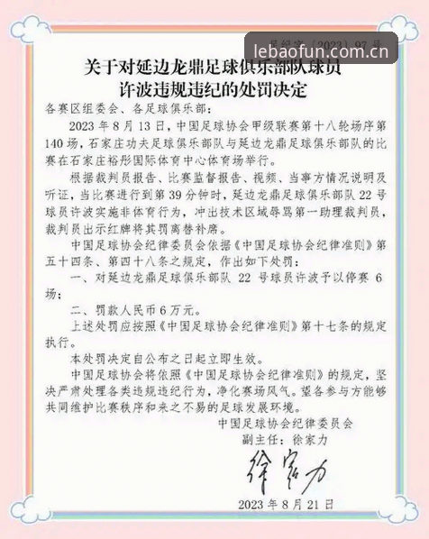 乐宝体育网页版 3大看点解析足协第三批禁足名单:65人受罚背后的足球乱象与行业警示